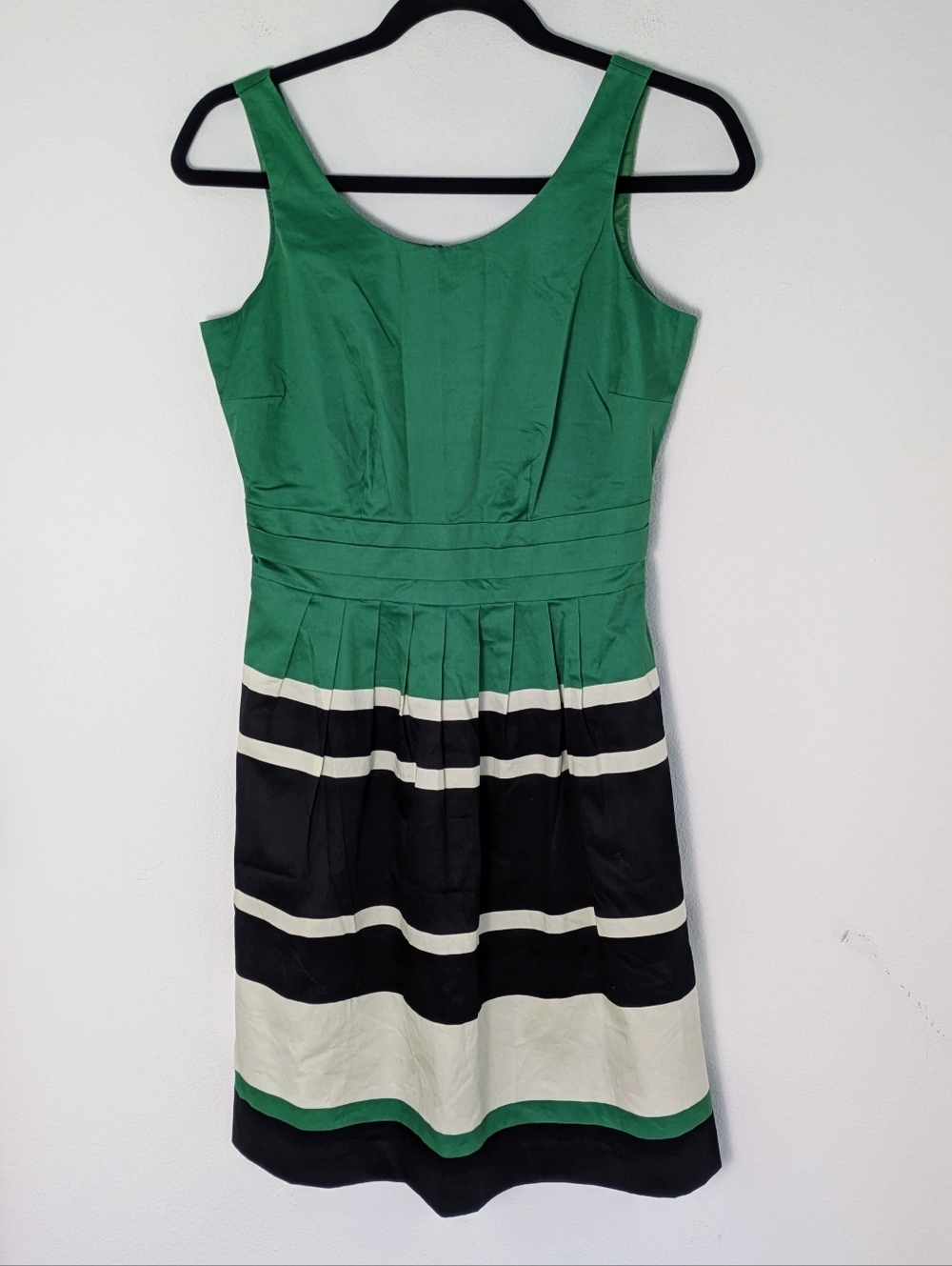 NWT The Limited Kelly Green Sleeveless Dress Sz 0 Green Stripes Fit And Flare